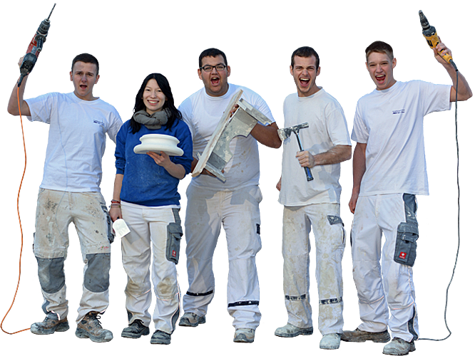 gruppe stuckateure neu